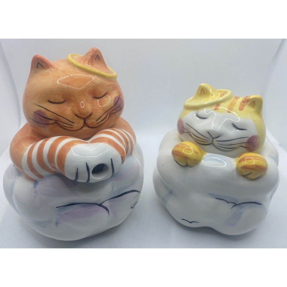 Cloud Nine Cats-Sugar & Creamer Made in Thailand-5 inches tall